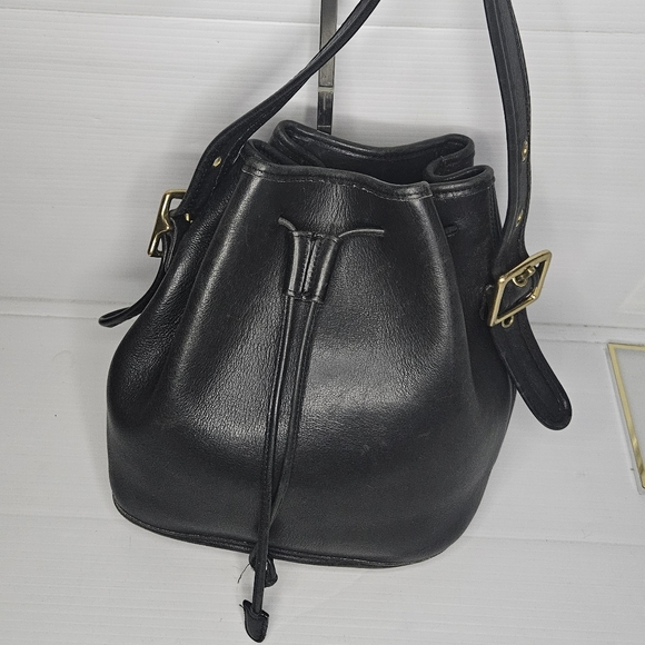 Coach Vintage 9952 Lula "Smith's Legacy" Black Leather Drawstring Bucket Bag - Picture 4 of 16